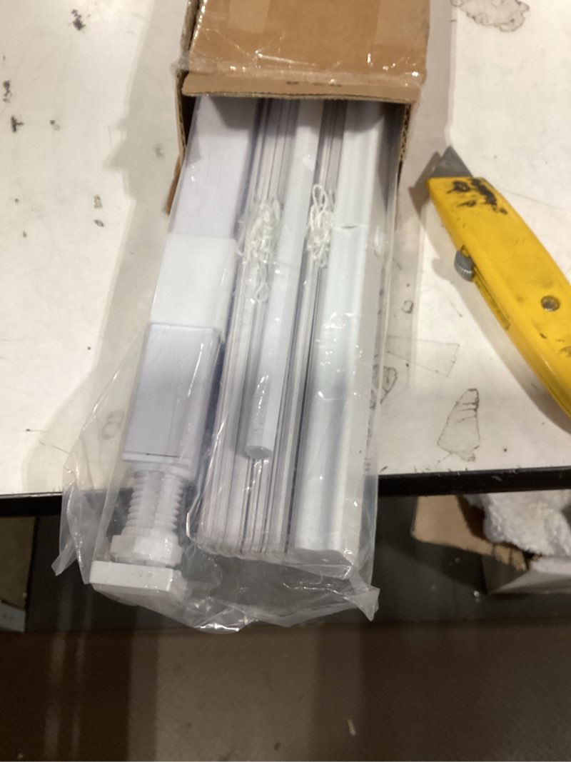 Condition photo showing Good Condition for lazblinds no tools no drill 1" vinyl mini blinds, cordless blinds for windows, light filtering horizontal window blinds & shades, 33" w x 72" h, white cordless-white 33" w x 72" h