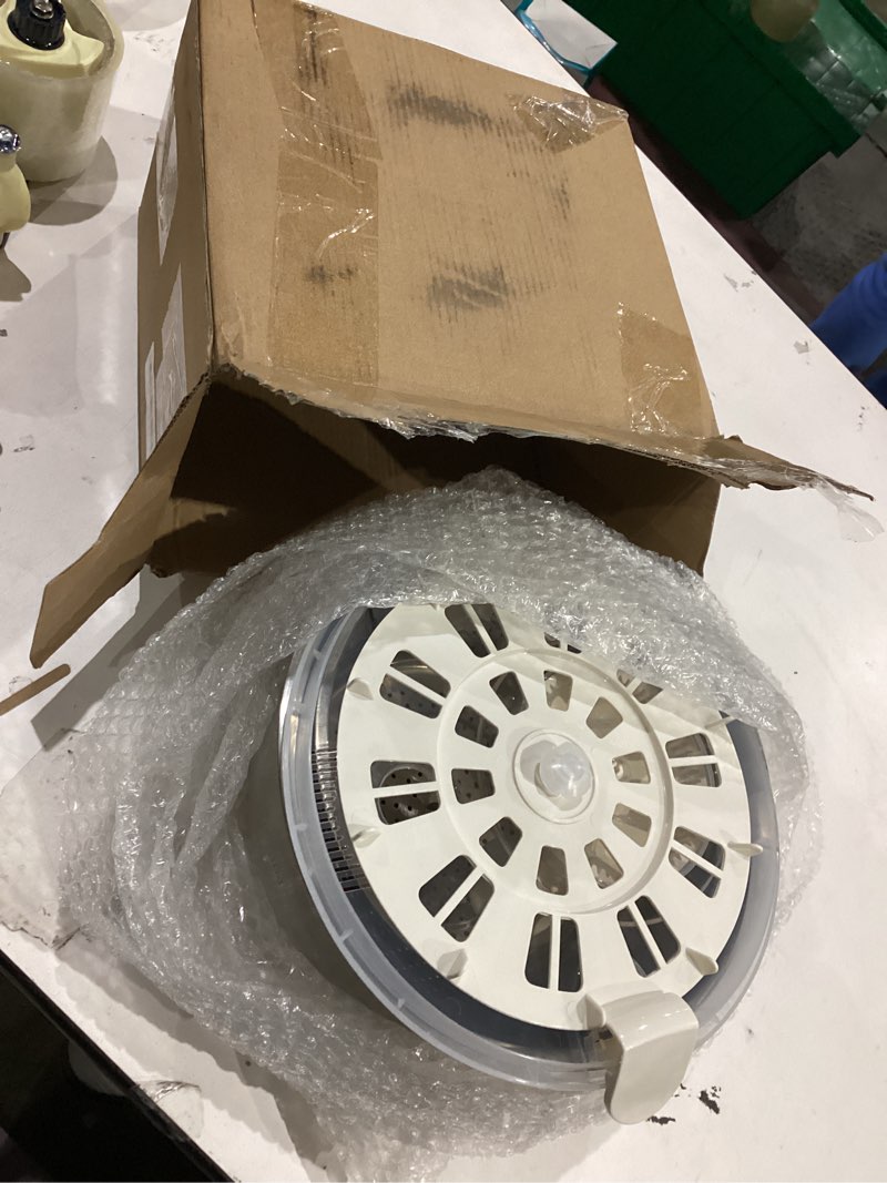 Condition photo showing Good Condition for Stainless Steel Salad Spinner, Lettuce Spinner with Drain, fruit washer 6 QT with PP Cover Non-Slip Base, 3-in-1 Vegetable Wash Bowl for Dehydrating Lettuce, Fruits and Vegetables, Pasta 5.8L Black