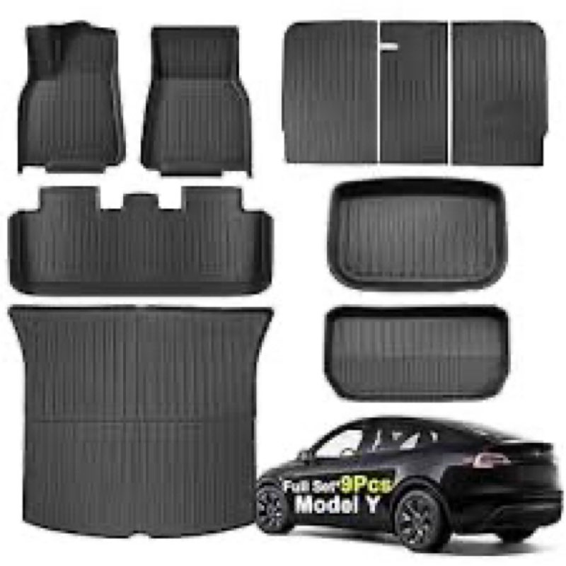 floor mats fits for tesla model y juniper, all-weather tpe cargo liner floor mats, full cover car ma