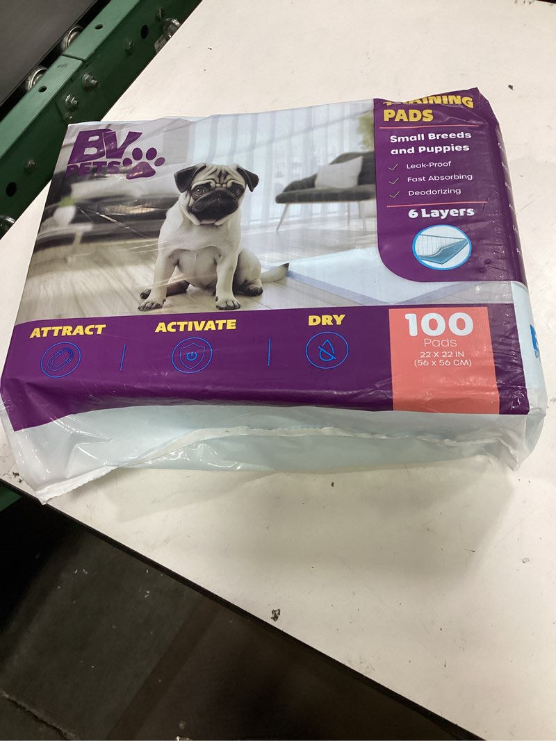 Condition photo showing New/Like New for bv puppy pads leak-proof 100 count 22\"x 22\" - absorbent pee pads for dogs with 6-layer design, rapid dry sheet & built-in attractant - dog pad with odor control, perfect for puppies & senior dogs 100 count (standard)