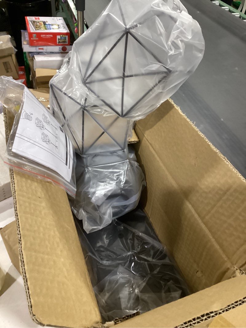 Condition photo showing New/Like New for 3-light hanging pendant light fixtures, farmhouse kitchen island light fixture, industrial hanging pendant lighting for dining room bedroom hallway, black metal cage pendant lamp, e26 base long chassis metal pendant light 3 light