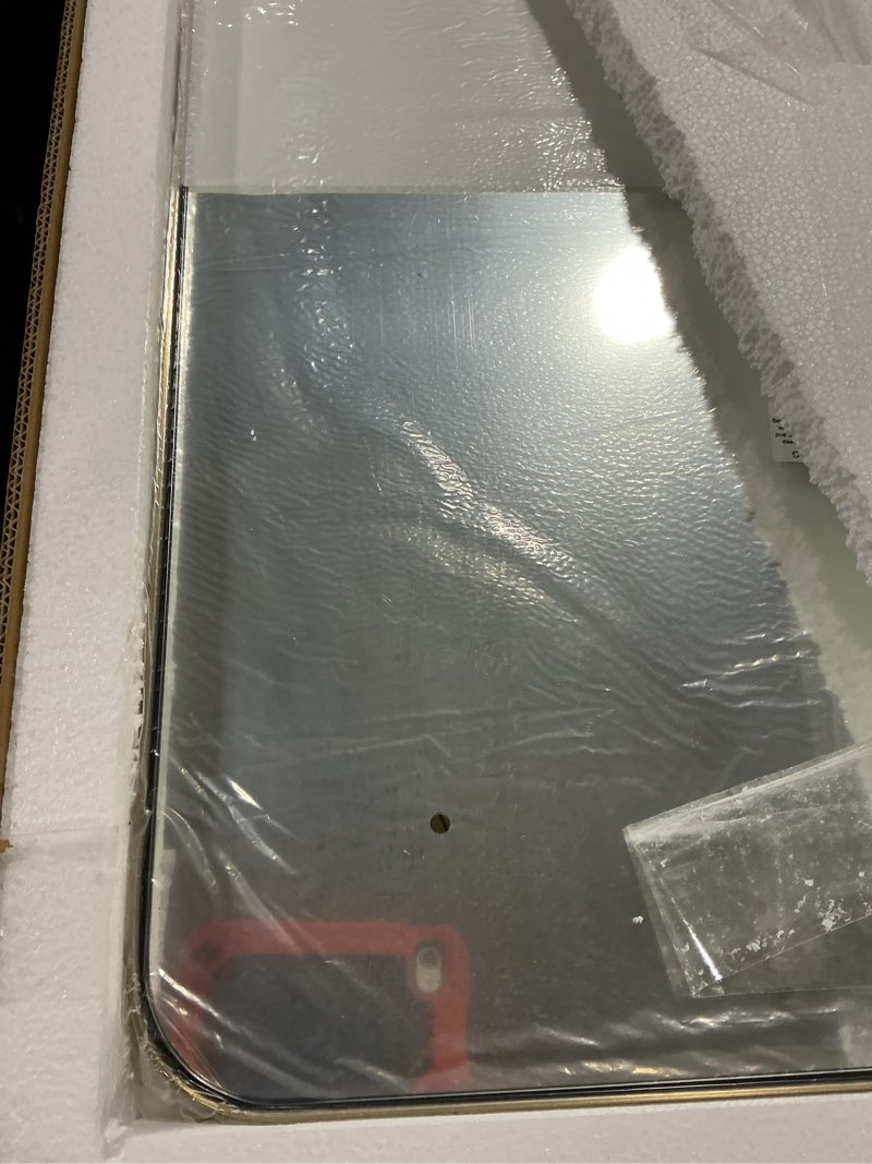 Condition photo showing New/Like New for ANDY STAR Wall Mirror for Bathroom, 24x36 Inch Black Bathroom Mirror, Stainless Steel Metal Frame with Rounded Corner, Rectangle Glass Panel Wall Mounted Mirror Decorative for Bathroom