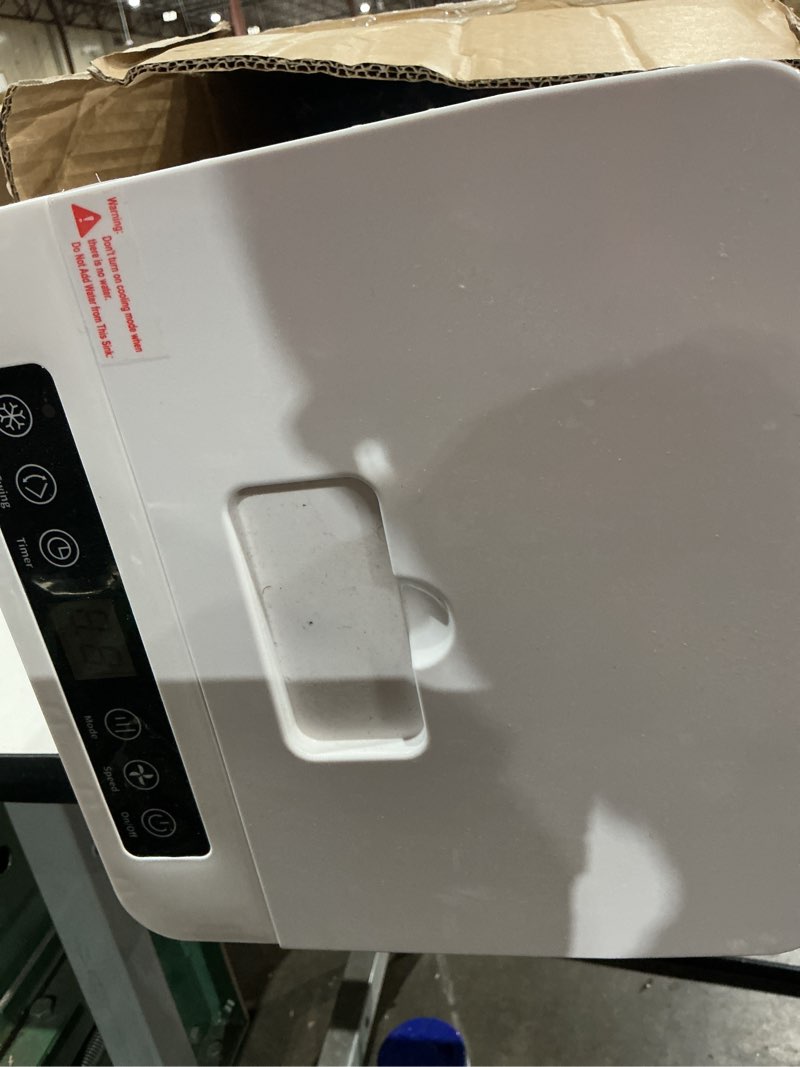 Condition photo showing As Is for (incomplete, missing pieces)portable air conditioners, 3-in-1 evaporative air cooler,cooling fans that blow cold air with 60° oscillation,9h timer,3 modes & 12 speeds, 8 ice packs, windowless portable ac for room,bedroom,office