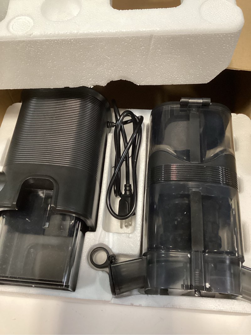 Condition photo showing Good Condition for juicer machines, cold press juicer for whole fruits and vegetables, slow masticating for high juice yield, 5.5" large feed chute, easy to clean, bpa free, powerful brushless motor, black
