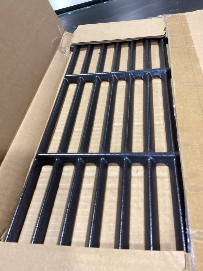 Condition photo showing New/Like New for kalomo 7638 7639 cast iron grill grates gas parts for weber spirit 2 e-310, s-310,gs4 spirit ii 300 e-320 s-320, 7636 15ga flavorizer bars porcelain steel grids bbq grill replacement accessories 17”