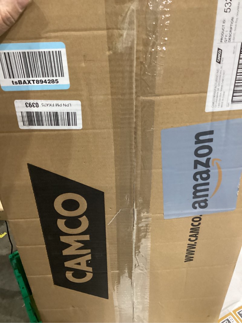 Camco Life is Better at The Campsite Scrub Mat - 26.5" by 15" - Non-Slip Backing - Gray/White - 53200