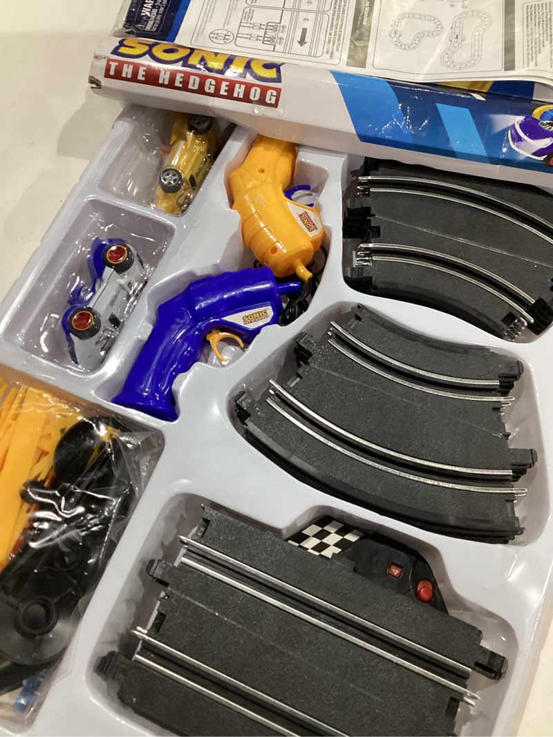 Condition photo showing Good Condition for NKOK Sonic & Tails RC Slot Car Set Race Set Vehicle, Black, Cars Rase on Figure-8 Track, Features a Lap Counter, Perfect Item for Kids, Ages 5 and up