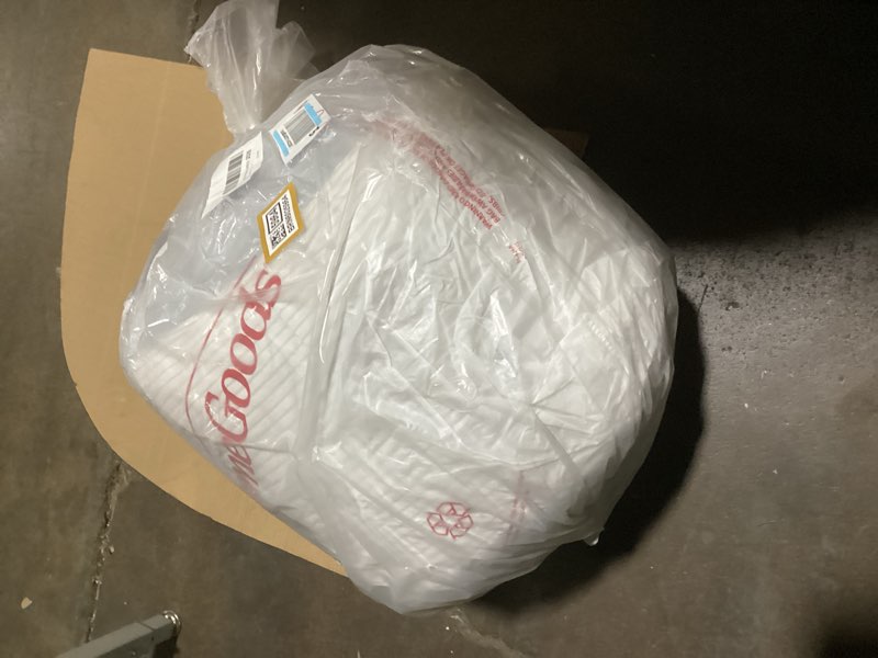 Condition photo showing New/Like New for HIGOGOGO Round Stuffed Pouf Ottoman, Corduroy Poufs with Foam Chunk Filling, Furry and Fluffy Pouf Foot Stool Storage Ottoman, 20 X 15 Floor Poufs Foot Rest for Living Room, Grey 20 inch Grey