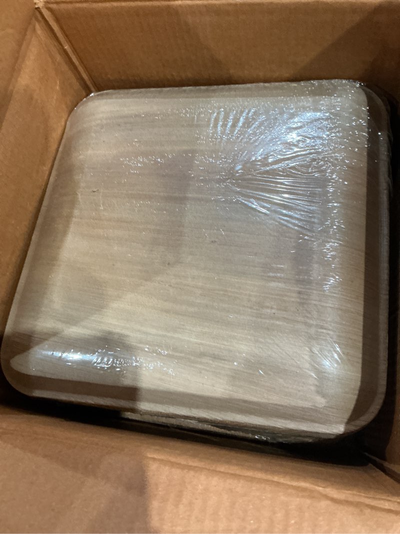 Condition photo showing New/Like New for eco soul compostable 10 inch palm leaf square plates (50 count) like bamboo plates | biodegradable | eco-friendly, microwave & oven safe