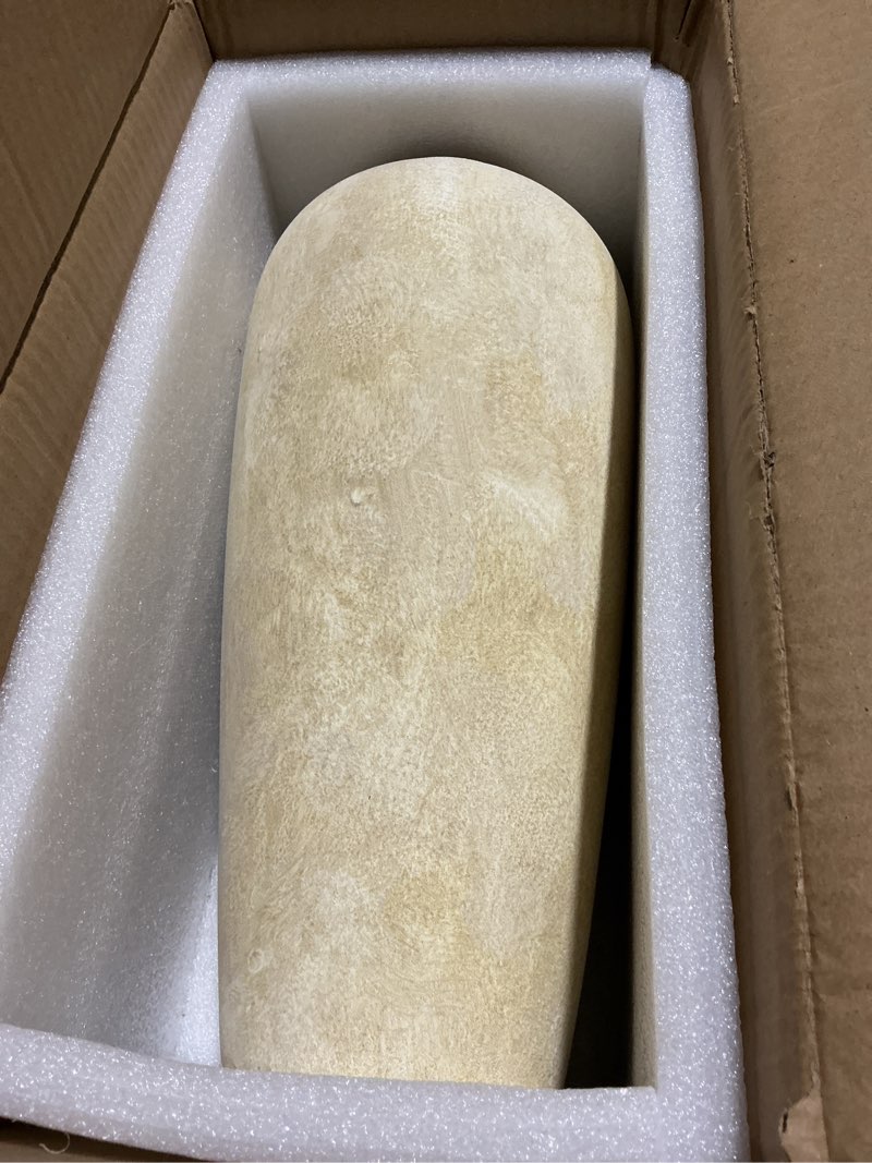 Condition photo showing Good Condition for Ceramic Rustic Farmhouse Vase, 15 Inch Beige Flower Vases for Home Decor, Rustic Pottery Vase for Table Centerpieces & Living Room, Farmhouse Ceramic Vases for Entryway & Wedding Gifts Beige Large