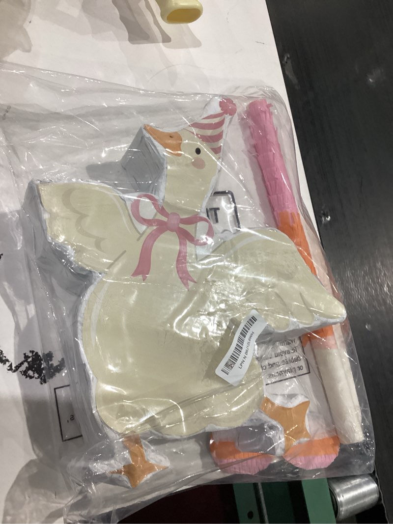 Condition photo showing New/Like New for pasimy one silly goose piñata with blindfold and stick funny piñata bundle for girls pink silly goose theme birthday baby shower halloween party decorations game supplies, 12.20 x 14.80 inch