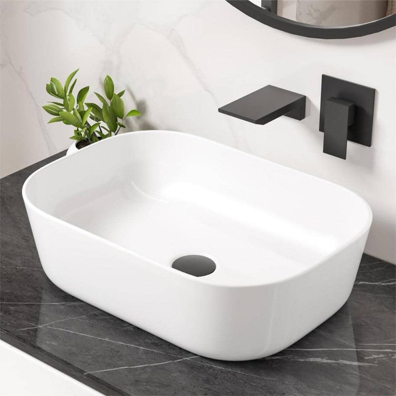 16" X 12'' Rectangular Vitreous China Bathroom Vessel Sink in White