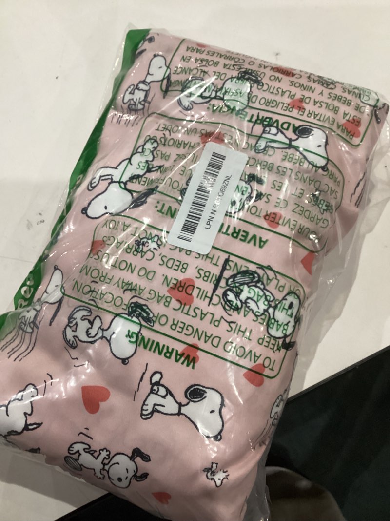 Condition photo showing Good Condition for berkshire blanket peanuts® fitted sheet queen size(only), cute character snoopy microfiber sheet with deep pocket, soft and breathable, mini peanuts poses and hearts blush mini peanuts poses and hearts blush queen