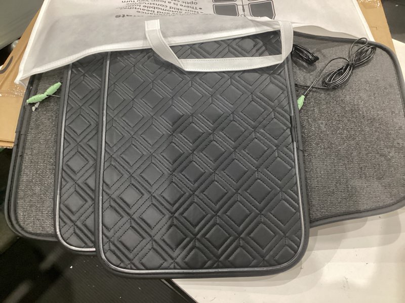 Condition photo showing Good Condition for car floor mats with led strip light, premium universal fit black automotive carpet, interior car lights floor mats,app control faux leather anti-slip waterproof neon car decor accessories for suv etc. pu leather black-app
