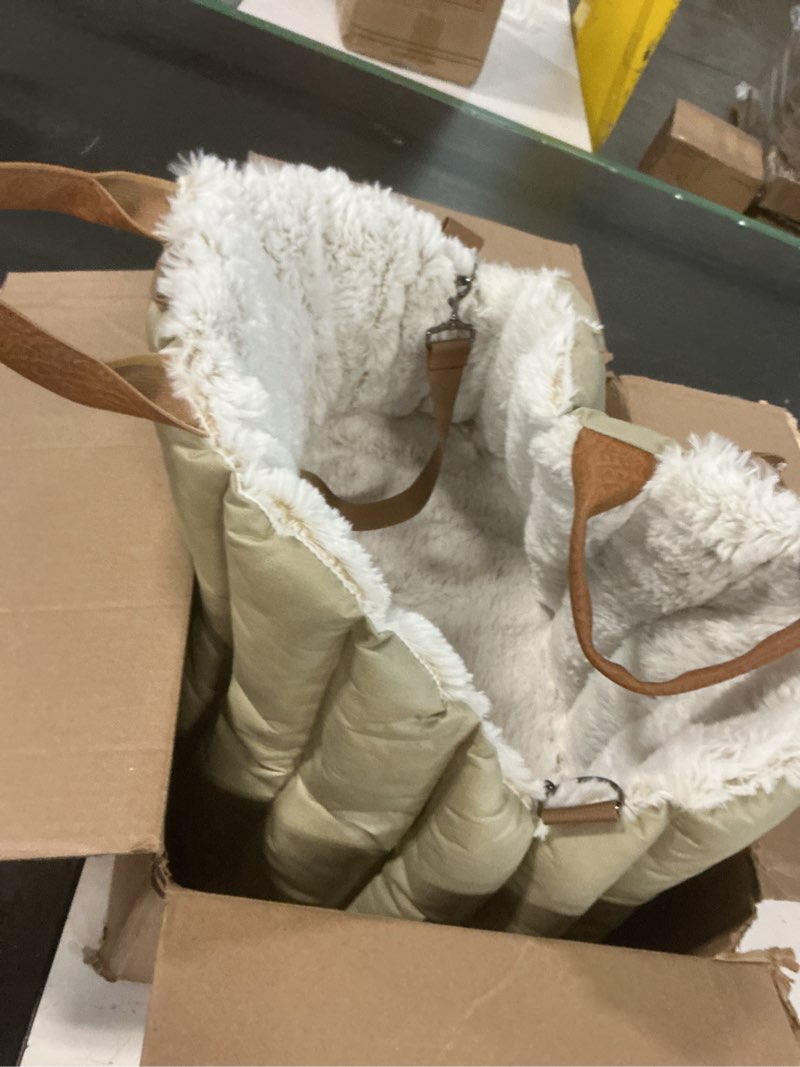 Condition photo showing Good Condition for ClevaHome Small Dog Car Seat & Travel Carrier & Pet Bed, Soft Fleece Interior for Dogs up to 10lbs, Stylish Pet Travel Tote for Indoor and Outdoor Use