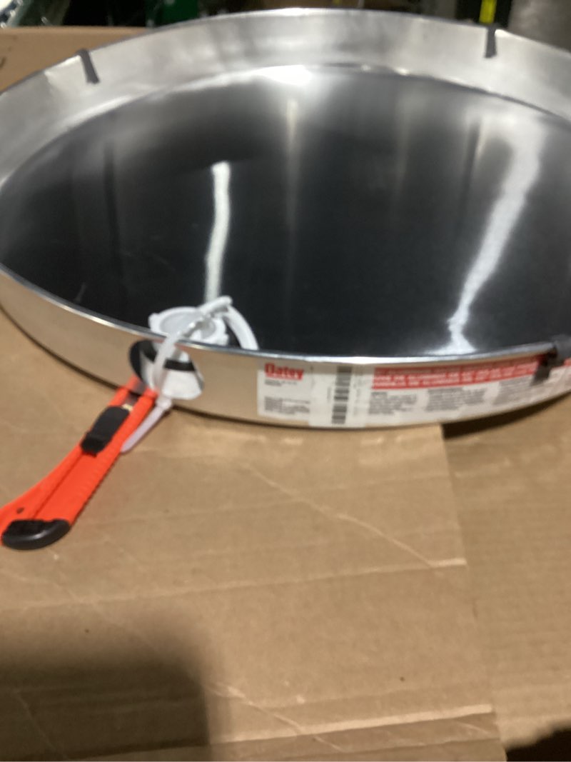 Condition photo showing Good Condition for (similar to) everflow awhp24 aluminum water heater drain pan with 1 in. - 1-1/2 in. pvc fitting, 24 in. diameter chrome
