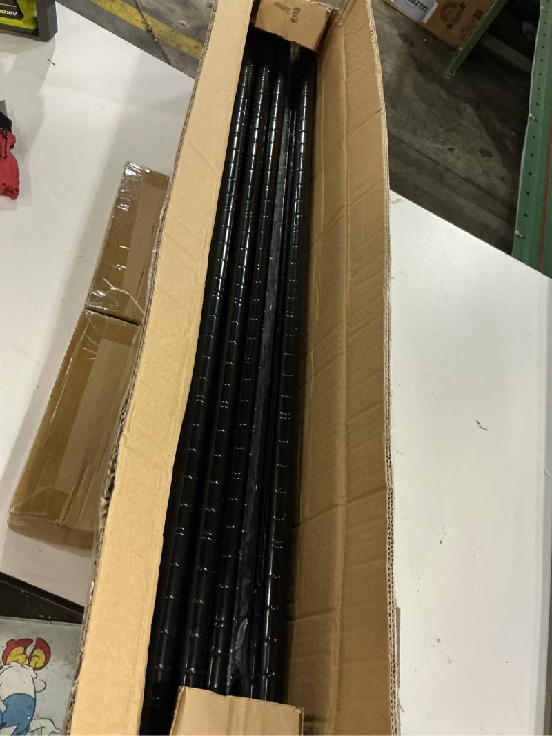 Condition photo showing Good Condition for beeveer chrome wire shelving posts commercial heavy duty poles wire shelf parts with 50 pcs clips for 1" post rack accessories, black(set of 8,74 inch)