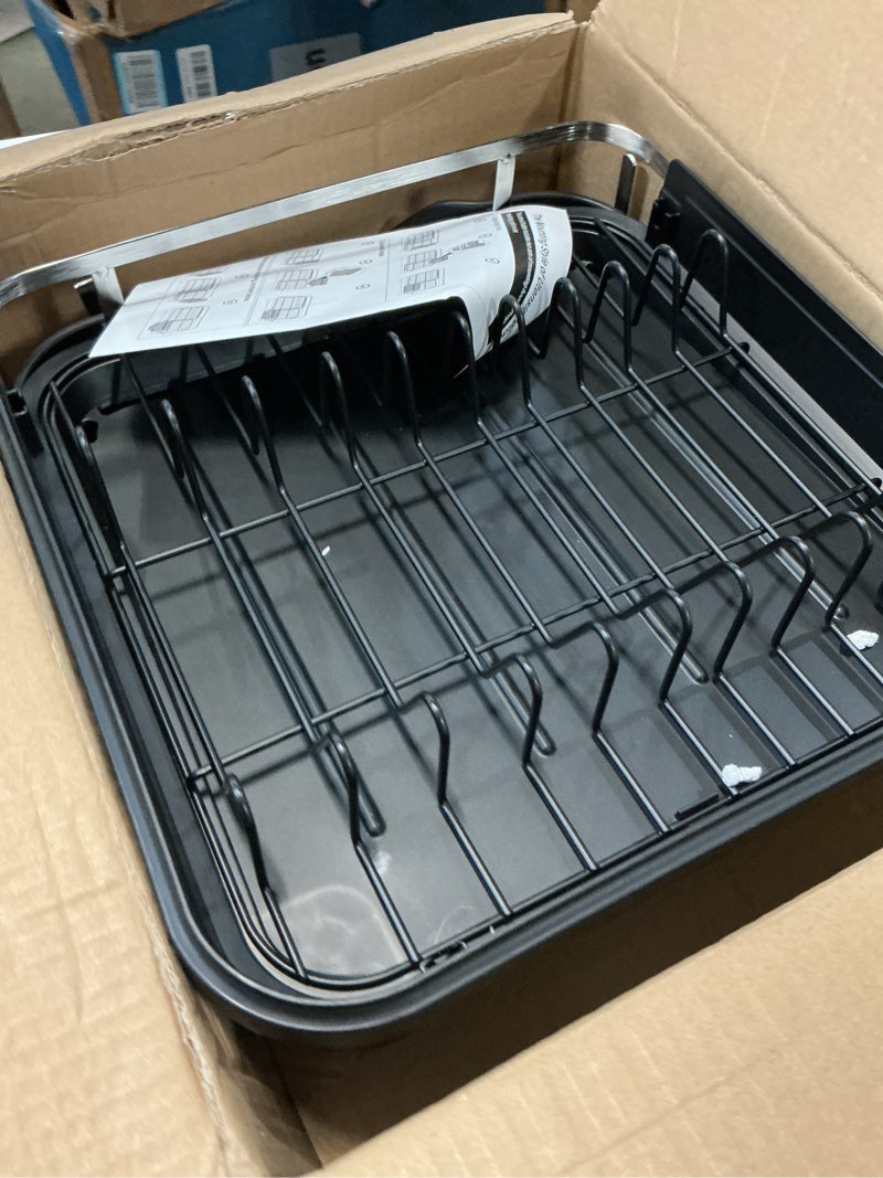 Condition photo showing Good Condition for sayzh dish drying rack - expandable dish rack for kitchen counter, rust-resistant dish drainer with utensil holder and raised guardrail, kitchen organizer for cup and bottle (black)