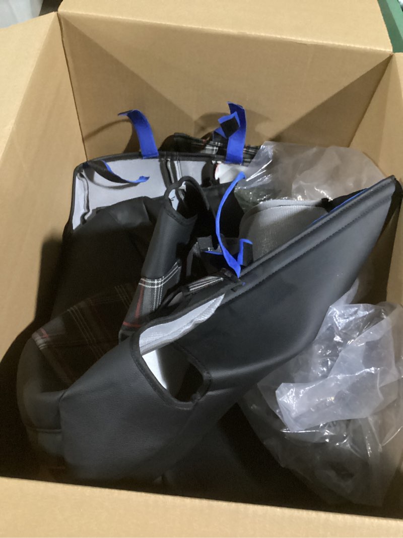 Condition photo showing As Is for (Incomplete)HKZ Fit CRV Car Seat Cover Full Set for Honda CR-V 2017 2018 2019 2020 2021 2022 CRV Touring;CR-V EX;CR-V Sport;CR-V SE & CR-V EX-L - Leather (Scottish Style Black/Red) 2017-2022 CRV Scottish Style(Black/Red)