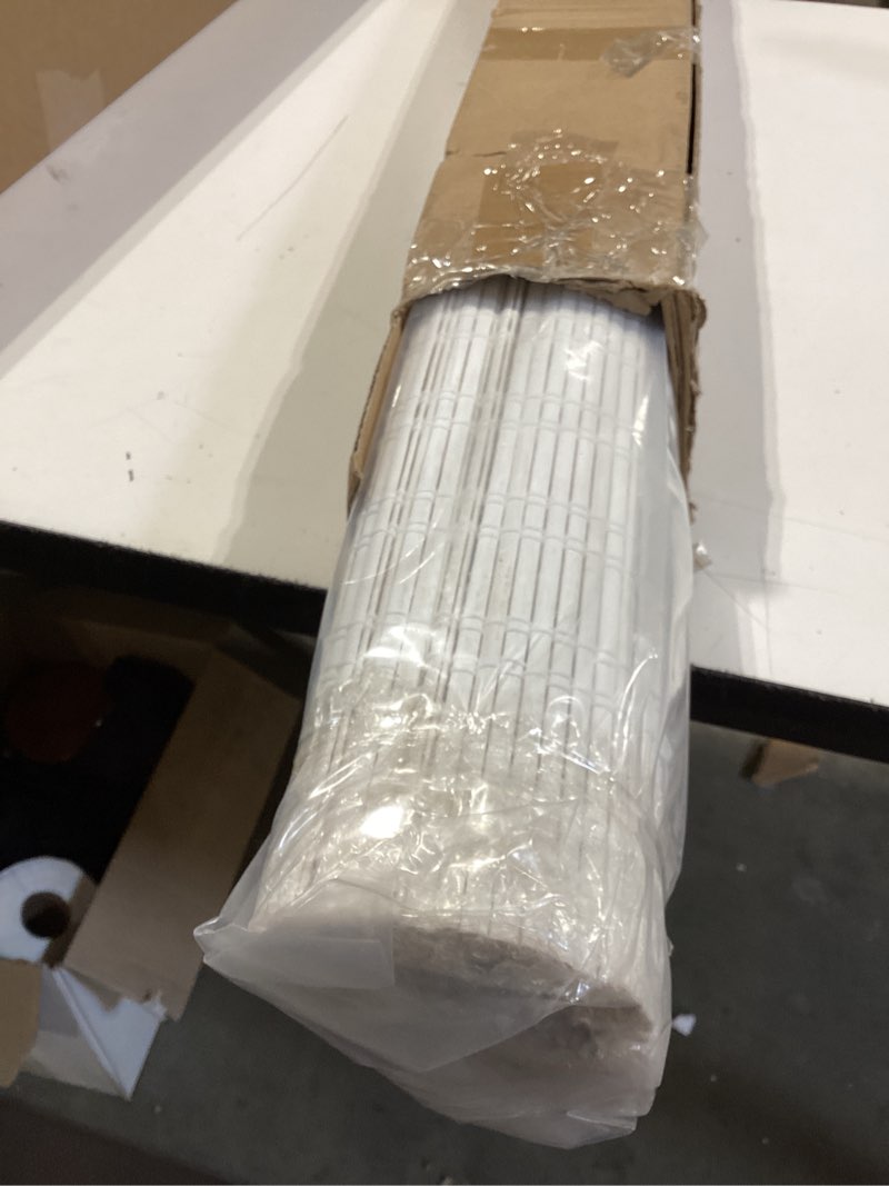 Condition photo showing Good Condition for lazblinds no tools no drill cordless bamboo roman shades, light filtering window treatment, roll up bamboo blinds for window 39'' w x 64'' h, ceylon vintage white ceylon vintage white 39'' w x 64'' h