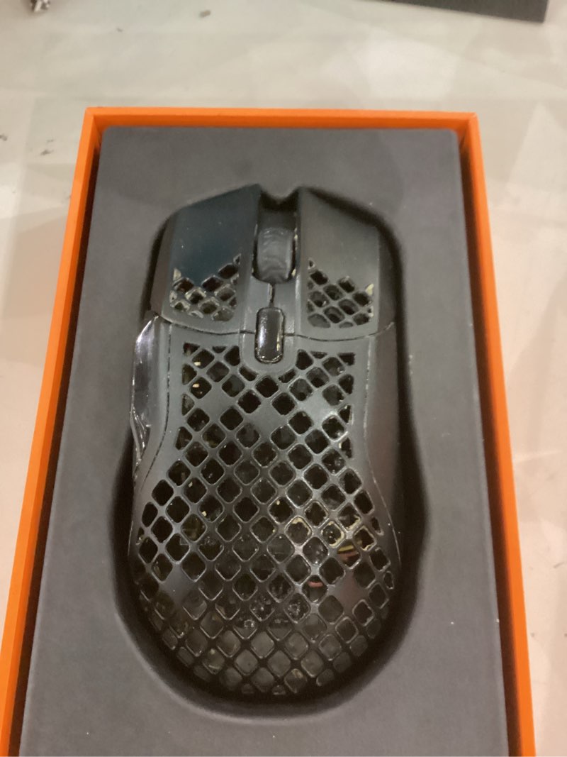Condition photo showing As Is for SteelSeries Aerox 5 Wireless - Holey RGB Gaming Mouse - Ultra-lightweight Water Resistant Design - 9 Buttons – Bluetooth/2.4 GHz - 18K DPI TrueMove Air Optical Sensor Wireless Aerox 5