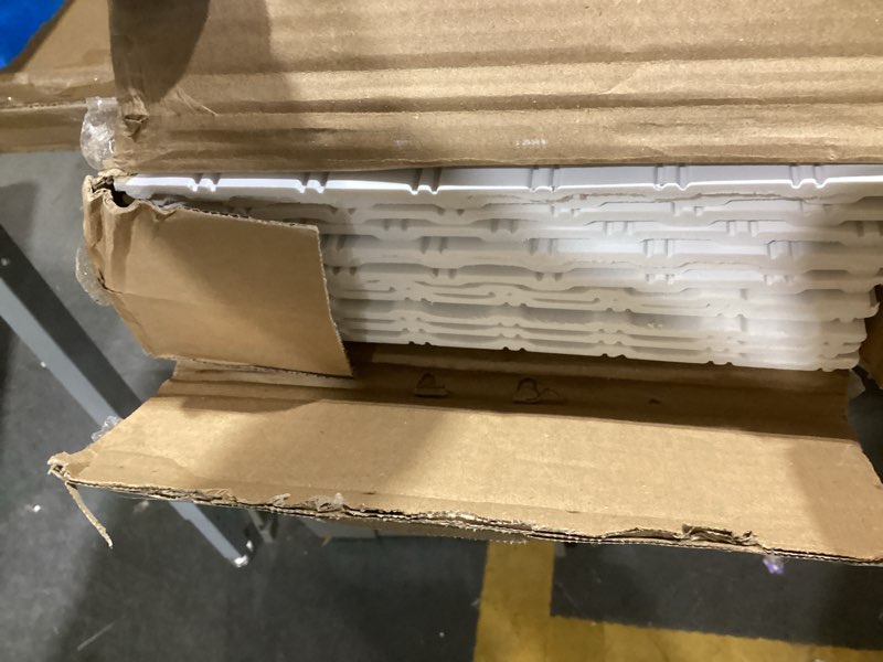 Condition photo showing As Is for Premade Board-and-Batten Wainscoting Kit - Ready to Assemble Cover 118" x 39.4", Paintable Panel Molding Trim Slats for Accent Wall