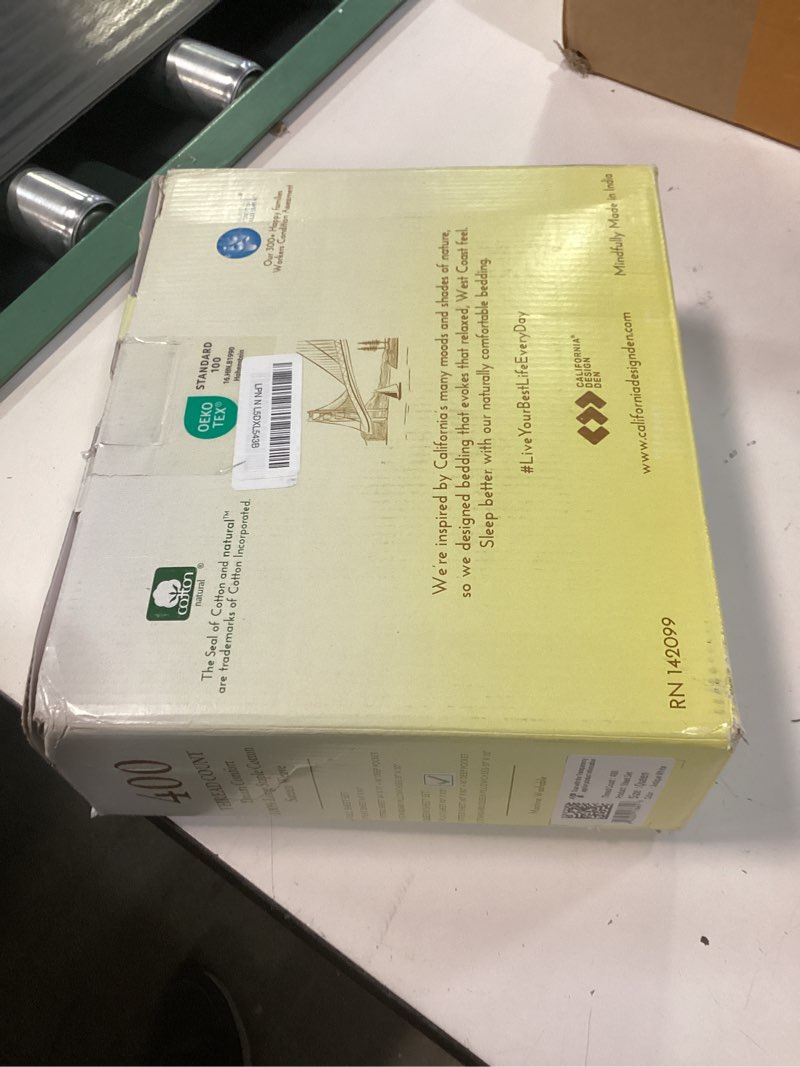 Condition photo showing New/Like New for california design den soft 100% cotton queen size bed sheets set, 400 tc good housekeeping award winner, silky sateen weave with deep pockets, long staple cotton queen bed sheet set - antique white 03 - white antique queen