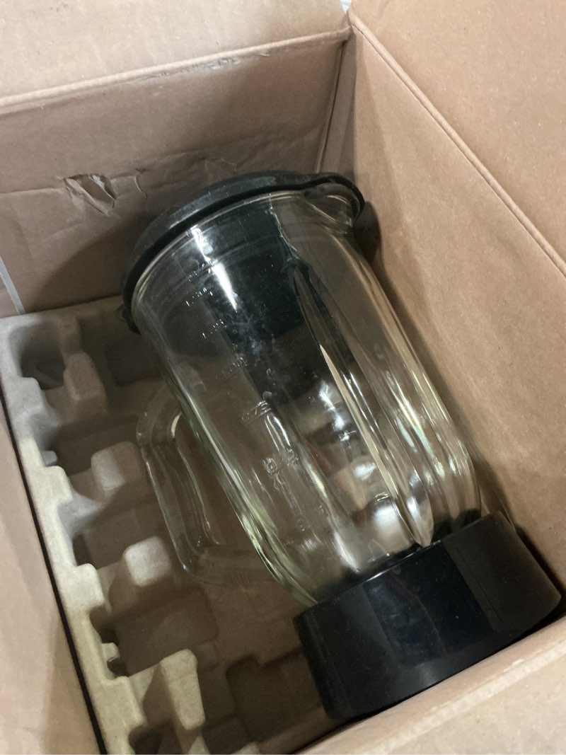 Condition photo showing As Is for black+decker powercrush multi-function blender with 6-cup glass jar, 4 speed settings, silver countertop blenders
