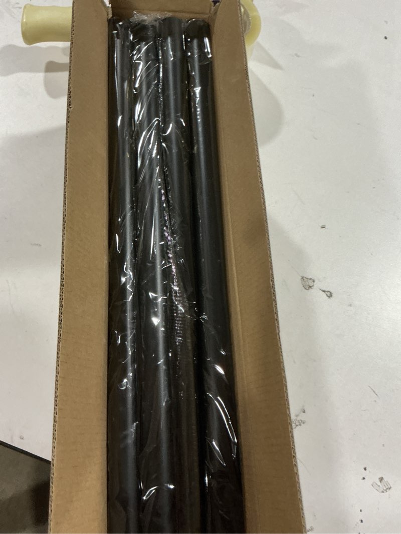 Condition photo showing New/Like New for Black Curtain Rods 211 Inch for Window 200 Inch, Adjustable Length Heavy Duty Modern Finials Diameter 7/8 inch,16.7 ft, Black