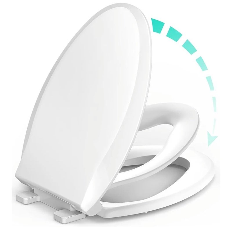 Uming Elongated Toilet Seat w/built-in Potty Training Seat for Toddler