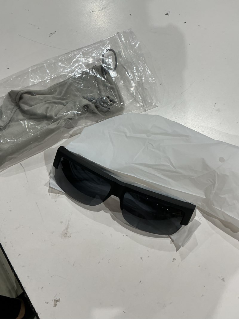 Condition photo showing Good Condition for caxman fit over glasses sunglasses for men & women polarized lens 100% uv protection matte black frame(tr90)/black lens | medium sized | frame height: 46mm/1.85inch 66 millimeters