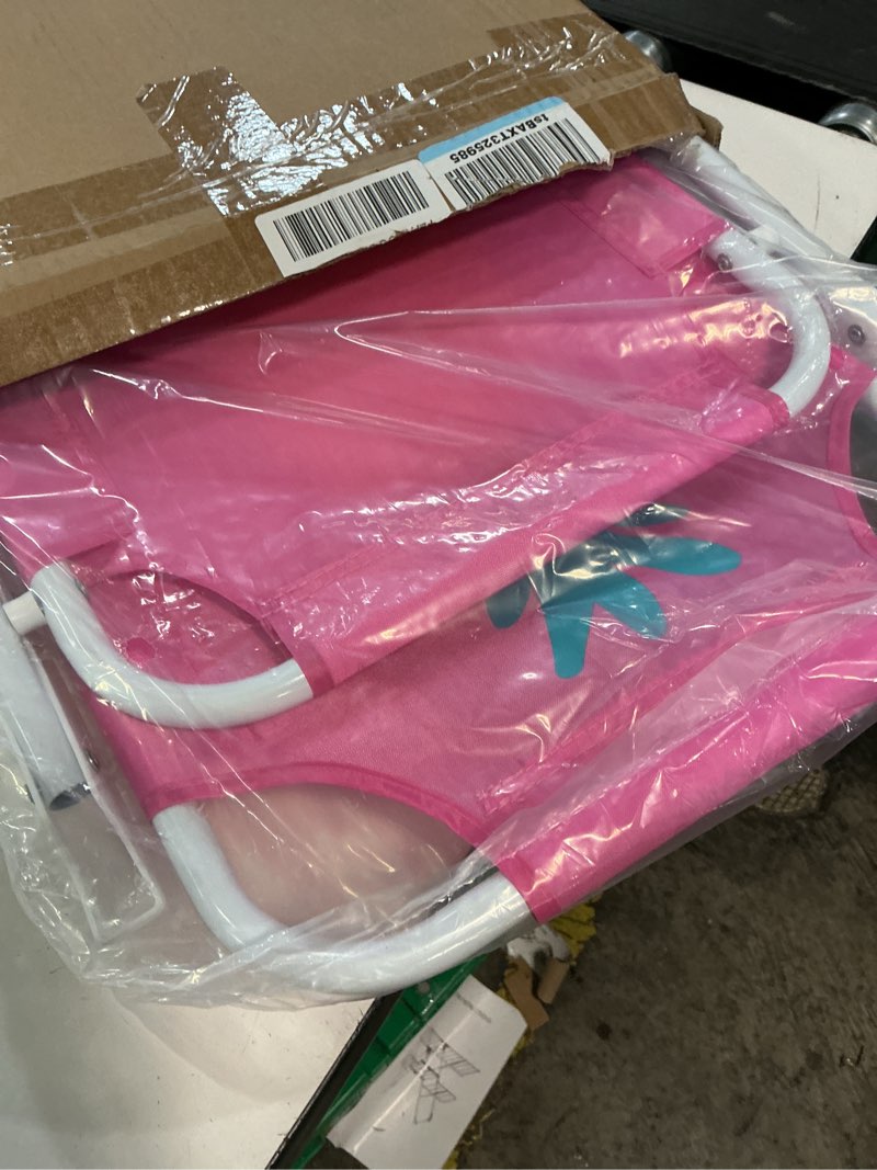 Condition photo showing New/Like New for plulon kids beach chair with umbrella folding lawn and camping chair with summer shade for beach, pool, travel and outdoor (for 1-5 years old) hot pink pineapple