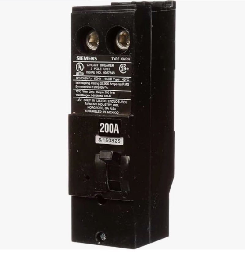 siemens qn2200rh 200-amp 2 pole 240-volt circuit breaker