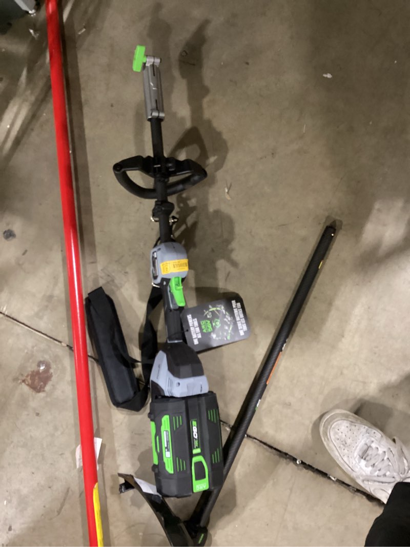 Condition photo showing Good Condition for ego power+ multi-head system with line iq, powerload 56-volt 17-in straight shaft attachment capable battery string trimmer edger conversion capable 5 ah (battery included) (charger included
