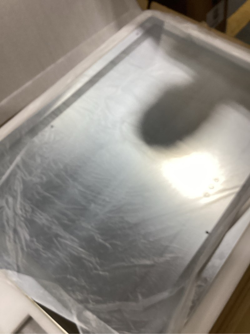 Condition photo showing Good Condition for fennio vanity mirror with lights 32"x22", lighted makeup mirror, large vanity mirror, touch sensor with 3-color lighting, 10x magnification and usb charging port for vanity desk?square gold? gold 22.5"l x 31.5"w