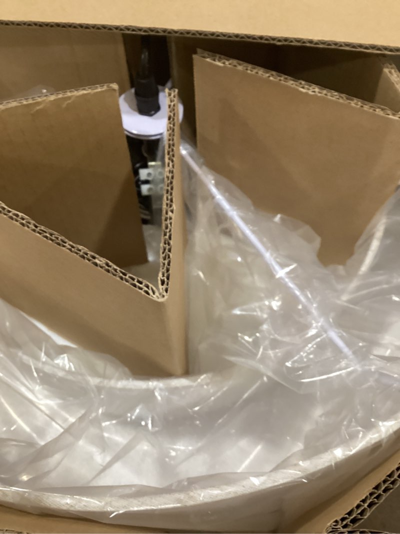 Condition photo showing New/Like New for Linen Drum Pendant Light, 18” Double Drum Dining Room Light Fixture with Linen Lampshade, 3-Light Drum Chandeliers for Dining Room E26 Bulb Base Beige