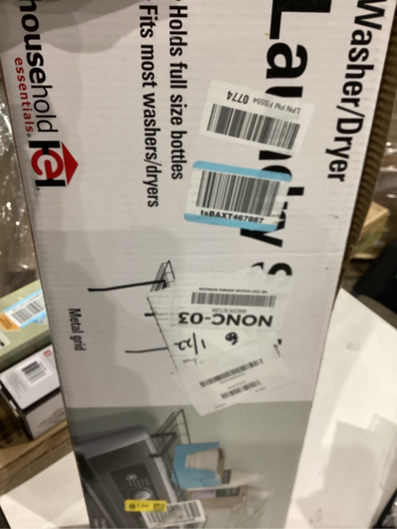 Condition photo showing New/Like New for Household Essentials Rear Display Over-The-Washer Storage Shelf to Organize and Store Laundry Room Supplies, Matte Black