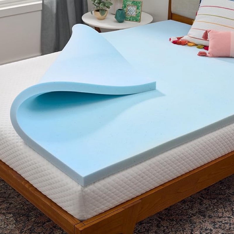  similar memory foam mattress topper - 2 inch gel infused memory foam - plush feel - cooling and pressure relieving - certipur certified - dorm room essentials - queen 