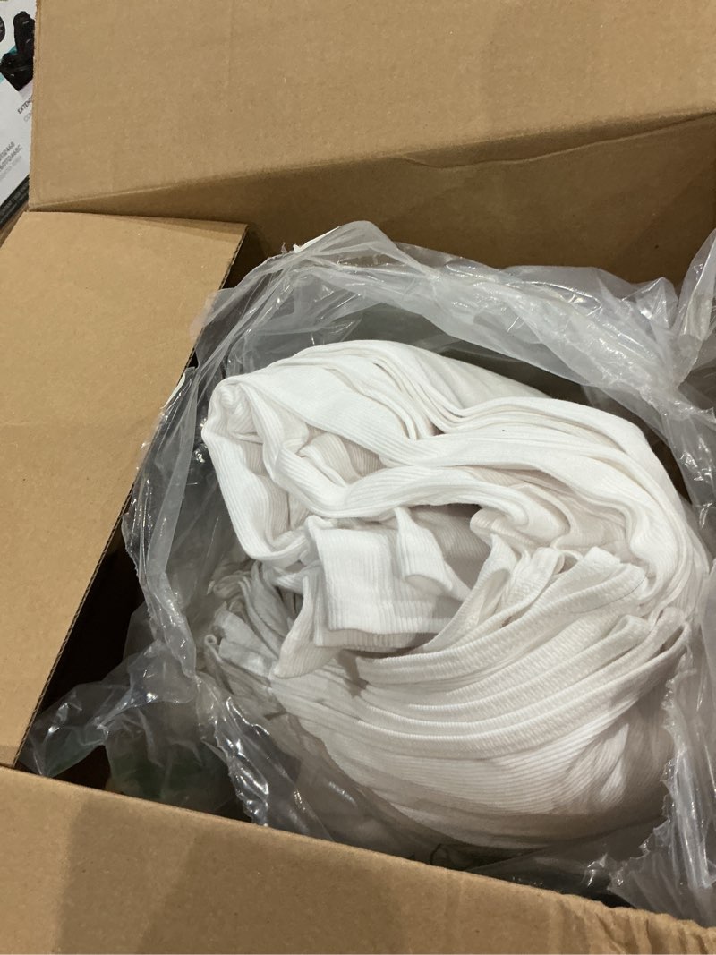 Condition photo showing As Is for fruit of the loom men's sleeveless tag free moisture wicking tank a-shirt 14 pack - white medium