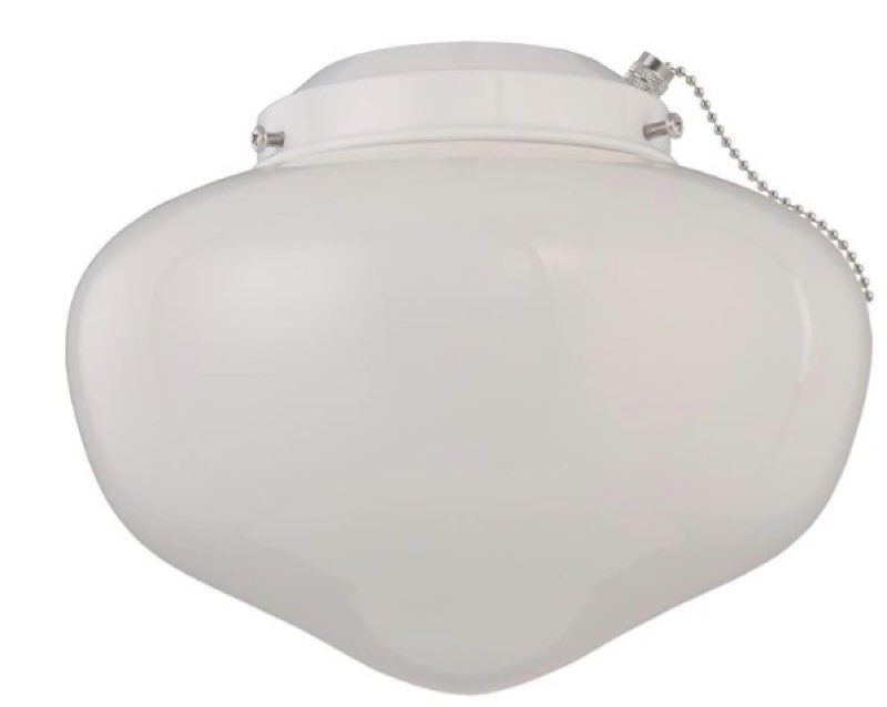 Westinghouse 7784600 LED Schoolhouse Indoor/Outdoor Energy Star Ceiling Fan Light Kit, Oil Rubbed Bronze Finish with White Opal Glass Light Kit Oil-Rubbed Bronze (incomplete)