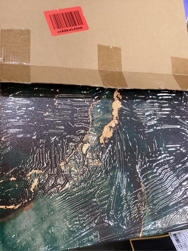 Condition photo showing Good Condition for 3pcs green and gold abstract marble wall art gold foil poster emerald green dark green canvas wall art modern abstract neutral for living room pictures for bedroom office dining room wall decoration