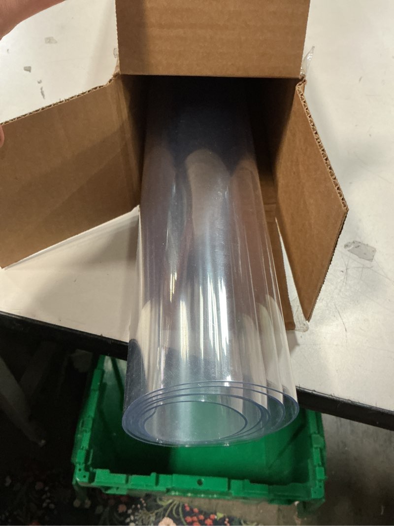 Condition photo showing Good Condition for Multi-Size Thick Clear PVC Table Cover Protector 42x54 Inch Eco Plastic Vinyl Rectangle Office Desk Top Pad Cover Glass Wood Dining Coffee End Artwork Tabletop Protective Pad Glitter Desk Protector Clear 42" x 54"