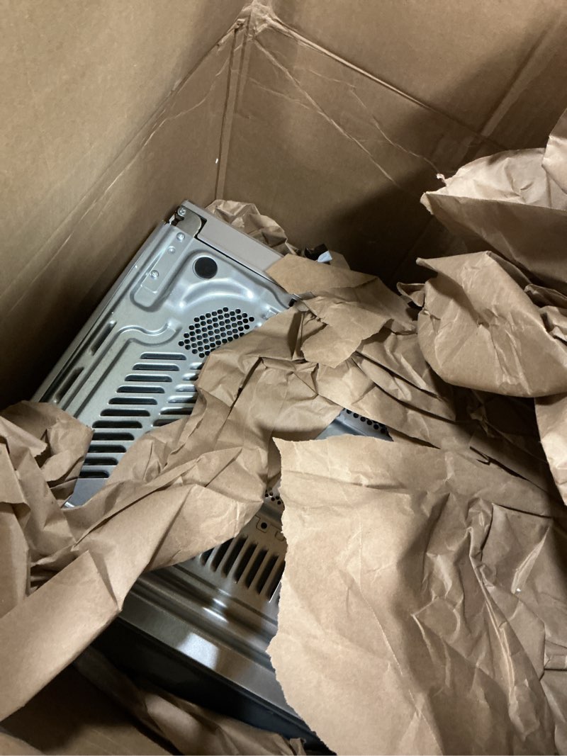 Condition photo showing As Is for SHARP Countertop Microwave Oven with Removable 12.4" Carousel Turntable, 1000 Watt, 1.1 Cubic Feet, Stainless Steel