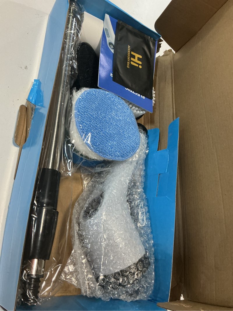 Condition photo showing Good Condition for electric spin scrubber upgraded battery with extra-long runtime, ipx7 waterproof power cleaner with 7 brush heads, 2 speeds adjustable long handle for bathroom, floor, shower