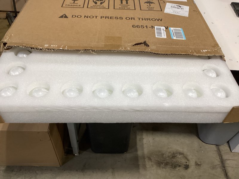 Condition photo showing New/Like New for m mivonda hollywood vanity mirror with 18 bulbs lights, large lighted makeup mirror for desk and wall, dimmable 3 lighting modes, plug-in & usb charger port, white 26"x22"