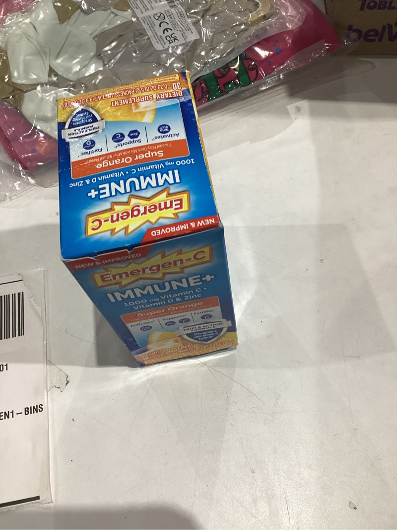 Condition photo showing New/Like New for Emergen-C Immune+ Powder Drink Mix with Vitamin C - Super Orange - 30ct