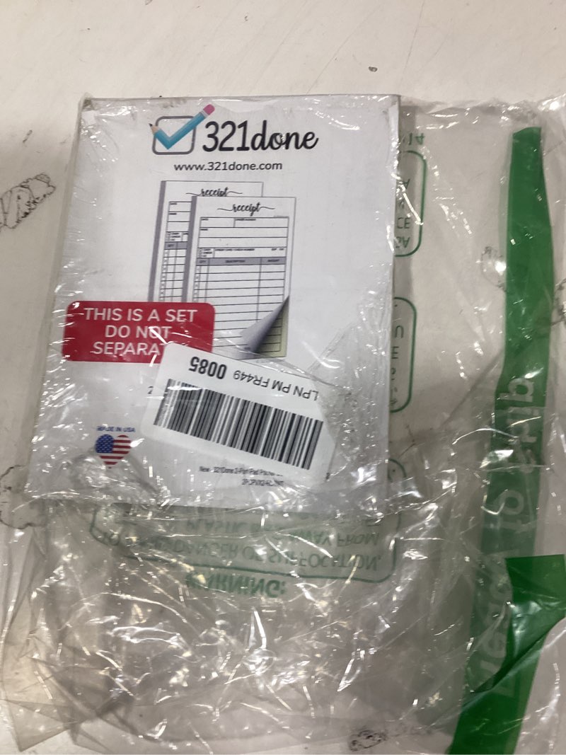 Condition photo showing New/Like New for 321done 2-part carbonless receipt pad 2-pack, 3.4x5.5, made in usa, duplicate copy, sales order form, invoice booklet for small business - 100 white/yellow sets 2-pack receipt