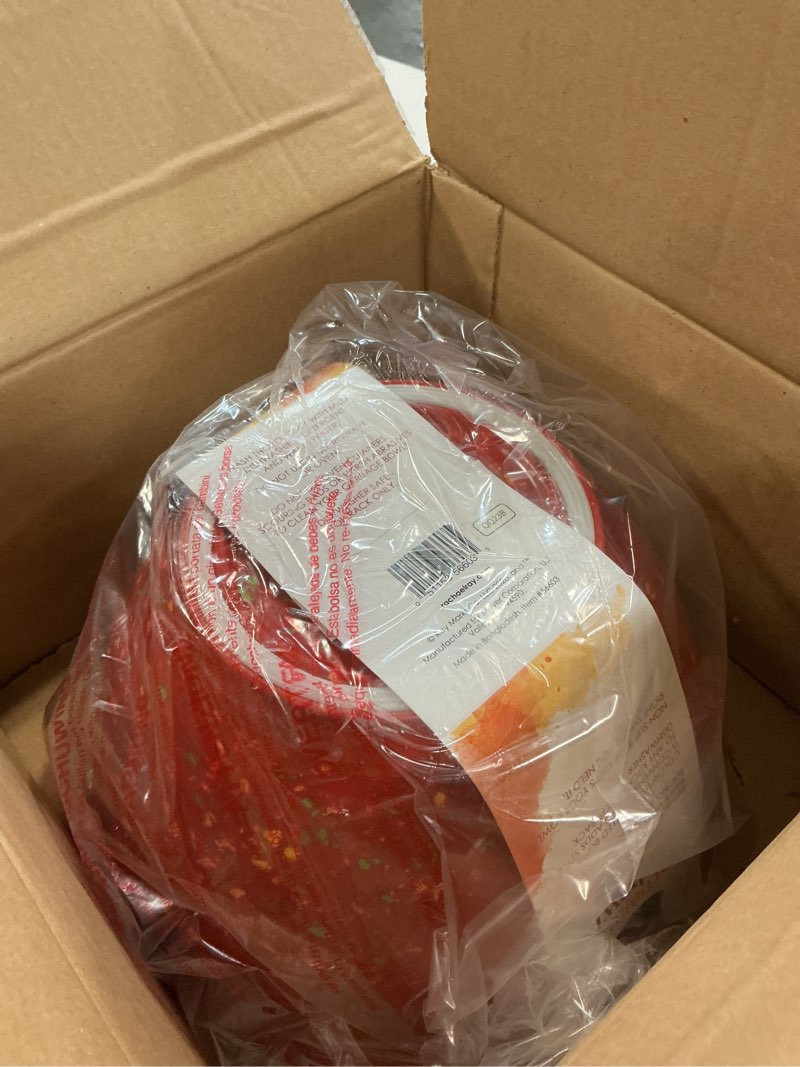 Condition photo showing As Is for Rachael Ray 4-Quart Melamine Garbage Bowl  Red