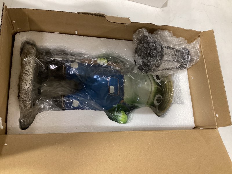 Condition photo showing Good Condition for 11'' solar frog garden decor outdoor statue with lantern gift idea light decorations for yard garden patio mom gift frog-1