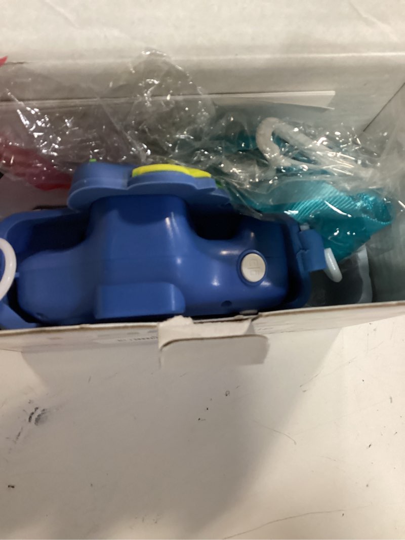 Condition photo showing New/Like New for dinosaur kids camera for boys girls, toddler digital selfie camera with cute protective cover and 32g sd card, christmas birthday gifts toys for 3 4 5 6 7 8 9 10 11 12 years old little girls and boys blue